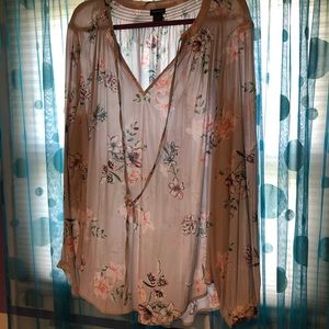 Torrid grey floral shirt, size 3